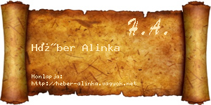 Héber Alinka névjegykártya